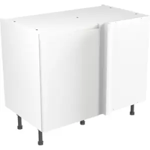 Image of Kitchen Kit Flatpack J-Pull Kitchen Cabinet Base Blind Corner Unit Ultra Matt 1000mm in White MFC