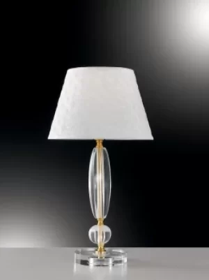 Image of EPOQUE Table Lamp with Round Tapered Shade Gold, Crystal 30x56cm