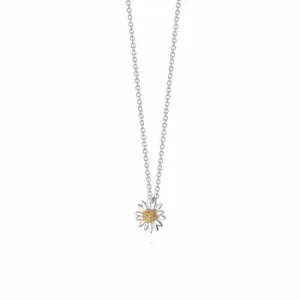 Image of Daisy London Jewellery 925 Sterling Silver and 18ct Gold Plate English Daisy Necklace Sterling Silver
