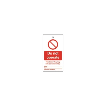 Image of Lockout Tags - Do Not Operate - Single Sided PK10