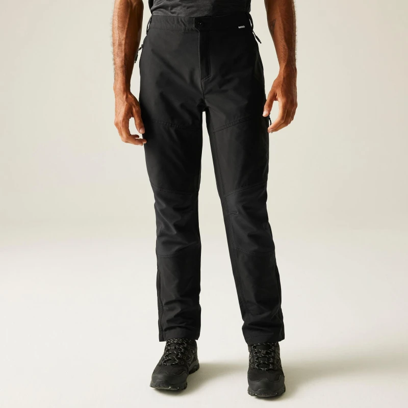 Image of Regatta Regatta Men Isoflex 'Questra V' Water-Repellent Walking Trousers in Jet Black Size: 40R Jet Black 40R Male 5063019260488