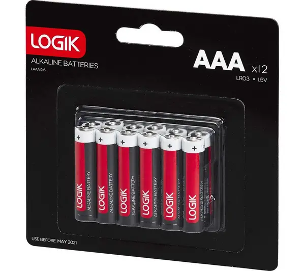 Image of Logik LAAA1216 AAA Alkaline Batteries - Pack of 12