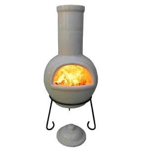 Image of Gardeco Sempra Large Chiminea - Ivory