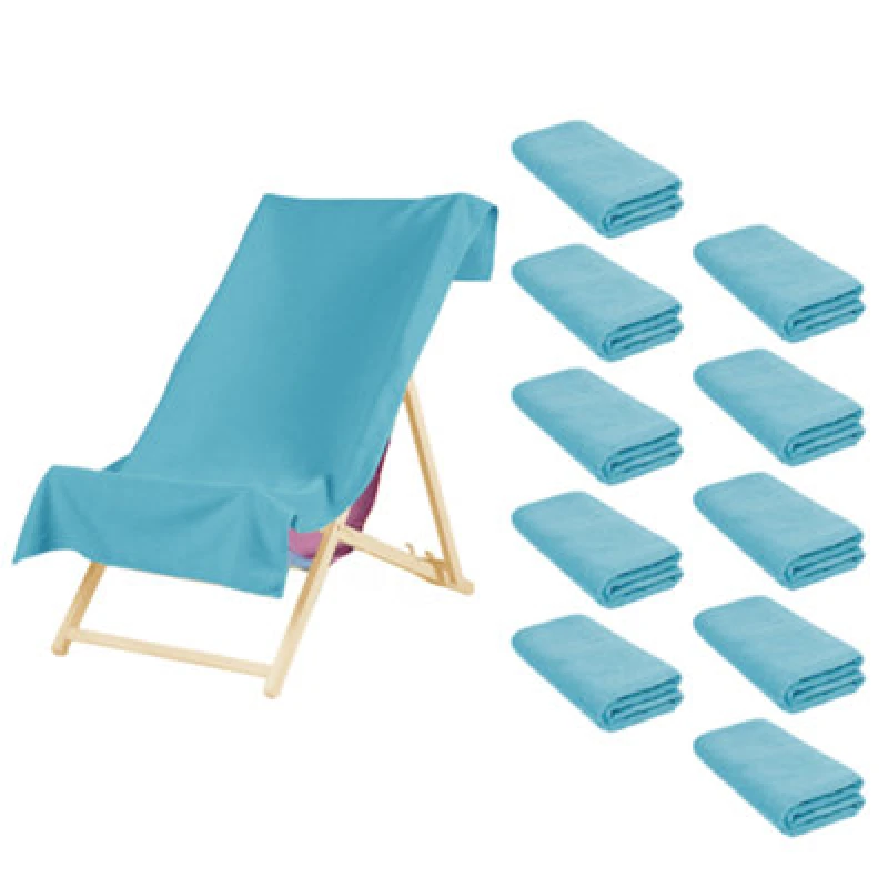 Image of OHS OHS 10 x Plain Microfiber Quick Dry Bath Beach Towel in Bright Blue Size: Bath Towel Bright Blue Bath Towel Unisex 5027434173990