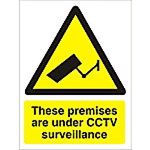 Image of Warning Sign Under CCTV Plastic 40 x 30 cm