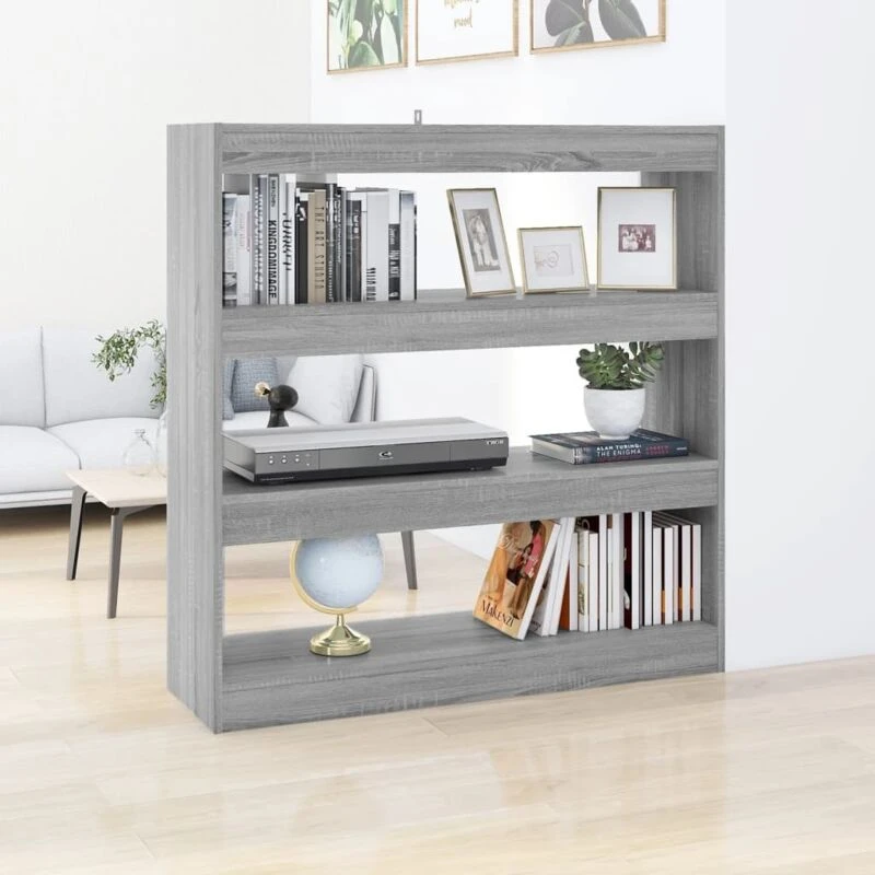 Image of VIDAXL Book Cabinet/Room Divider Grey Sonoma 100x30x103cm Vidaxl 8720286844649