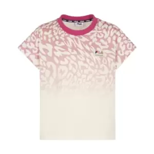 Image of Ombre Print Cotton T-Shirt with Short Sleeves