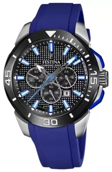 Image of Festina F20642/1 Chrono Bike 2022 Black Dial / Blue Rubber Watch