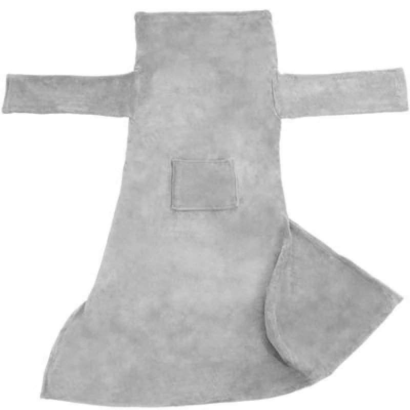 Image of Tectake Blanket With Sleeves - Wearable Snuggle Throw With Arms 200 X 170 Cm - Grey