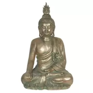 Image of Verdigris Effect 107cm Sitting Garden Buddha