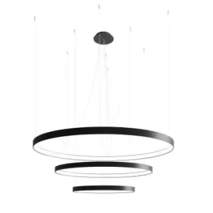 Image of Rio Integrated LED Pendant Ceiling Light, Black, 3000K, 17210lm