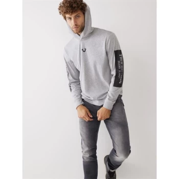 Image of True Religion Hooded Long Sleeve T Shirt - Grey