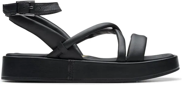 Image of Clarks Womens Alda Leather Toe-Post Sandals - UK 6 Black Sandals female 26176261 6