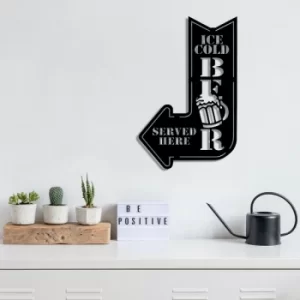 Image of Ice Cold Beer Black Decorative Metal Wall Accessory