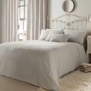 Image of Dreams & Drapes Woven Croma Geometric Jacquard Duvet Cover Set, Silver, Single