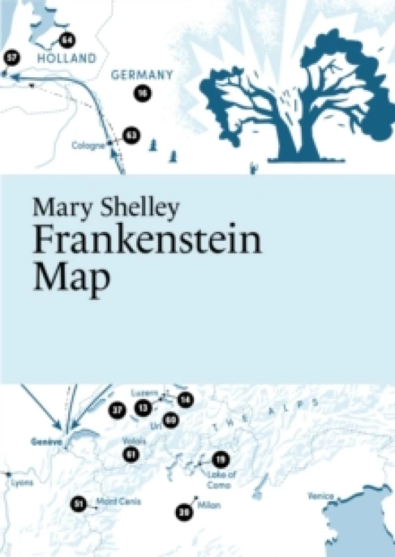 Image of Mary Shelley, Frankenstein Map Fold-out book or chart