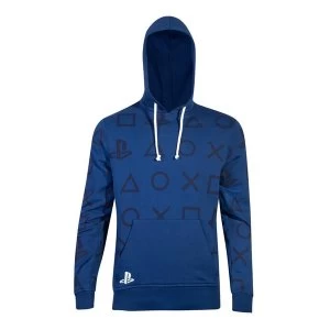Image of Sony - Icons All-Over Print Mens X-Large Hoodie - Blue
