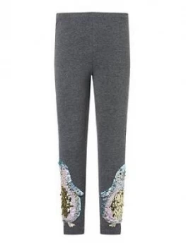 Image of Monsoon Girls S.E.W. Christmas Penguin Leggings - Charcoal, Size Age: 12-13 Years, Women
