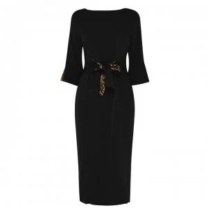Image of Biba Tie Midi Dress - Black