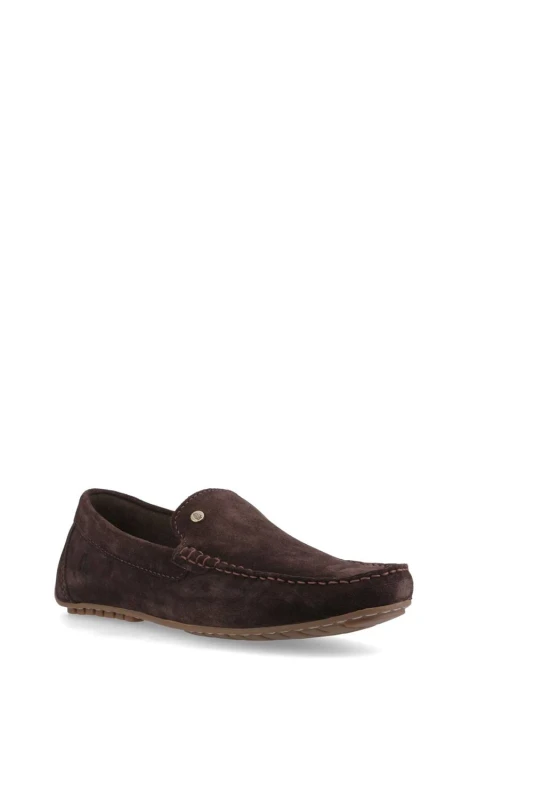Image of Hush Puppies Mens Ralph Suede Shoe in Brown Size: 12 Brown Male 12