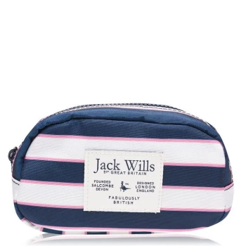 Image of Jack Wills Bosbury Wash Bag - Pink Navy Strip
