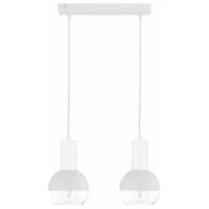 Image of Keter Ice Bar Pendant Ceiling Light White, 50cm, 2x E27