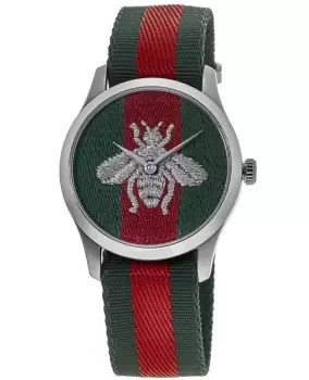 Image of Gucci G-Timeless Green and Red Dial and Strap Mens Watch YA1264148 YA1264148