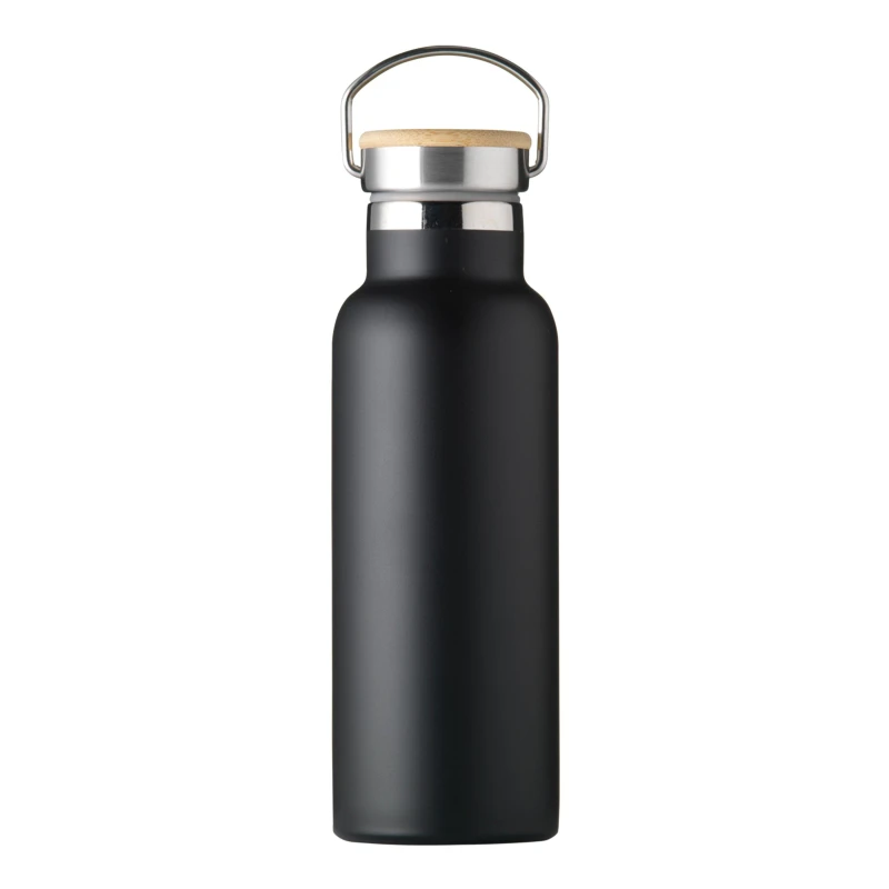 Image of Treat Republic Insulated 17oz Drinks Bottle with Bamboo Lid Black