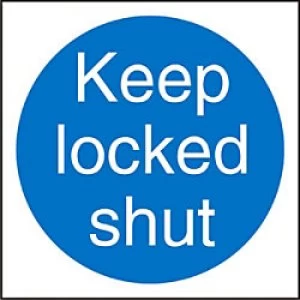 Image of Mandatory Sign Keep Shut vinyl 10 x 10 cm
