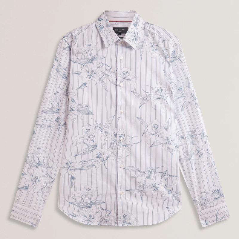 Image of Ted Baker Ted LSReg FlorlShirt Sn62 Lt-Blue male S (2)