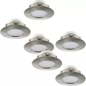 Image of 2 PACK 3 PACK Flush Ceiling Downlight Round Satin Nickel Plastic 6W LED