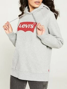 Image of Levis Graphic Sport Hoodie - Grey, Housemark Smokestack Htr, Size S, Women