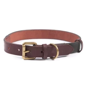 Image of Barbour Wax/Leather Dog Collar Olive Small