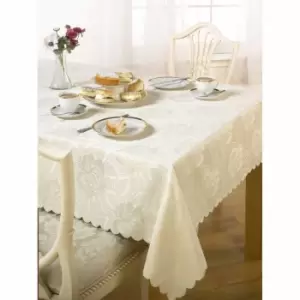 Image of Green & Sons Table Cloth Damask Rose 52 X52" Cream