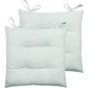 Image of Furn. Cuba Pintuck Polyester Filled Seat Pads With Ties (pack Of 2) Cotton Duck Egg