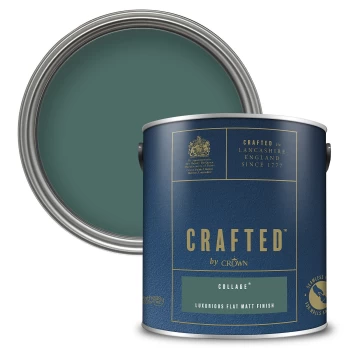 Image of CRAFTED by Crown Flat Matt Interior Wall, Ceiling and Wood Paint - Collage - 2.5L