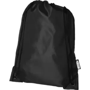 Image of Bullet Oriole Recycled Drawstring Backpack (One Size) (Solid Black) - Solid Black