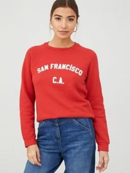 Image of Whistles San Francisco Logo Sweatshirt - Red