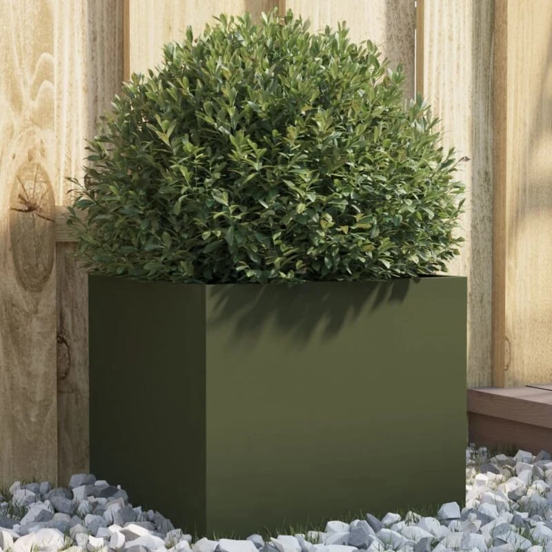 Image of VIDAXL Planter Olive Green 32x30x29cm Steel Vidaxl 8721012363991