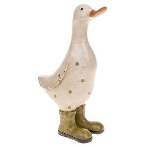 Image of David's Polka Dot Duck Medium Green Ornament