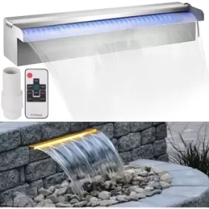Image of VEVOR Stainless Steel Waterfall Pool Fountain 450cm Rectangular Pool Fountain With LED 18 Color Changing Strip Light Constructed Stainless Steel