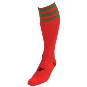 Image of PT 3 Stripe Pro Football Socks Boys Red/Green