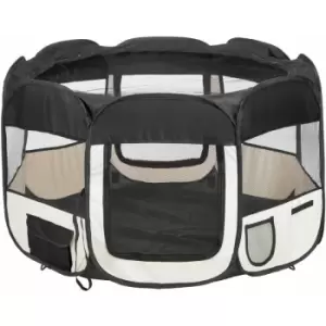 Image of Tectake - Dog pen pop-up made of polyester - dog playpen, puppy pen, puppy playpen - black