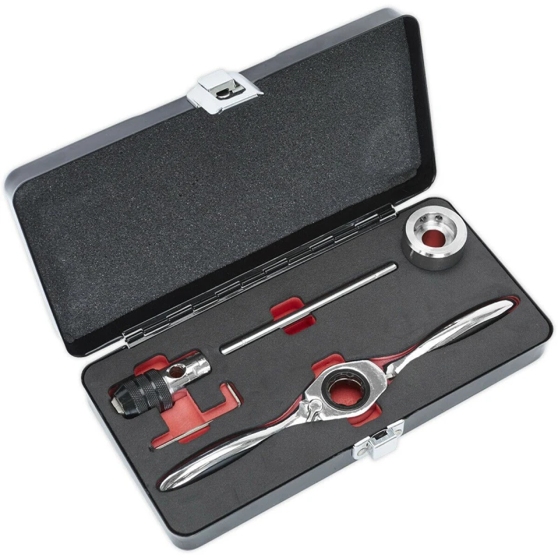 Image of Loops Bi-Directional Ratchet Tap & Die Holder Set - Metric M3 to M12 Threading Wrench Multi