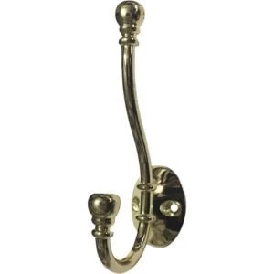Image of BQ Polished Brass effect Zinc alloy Hat coat hook