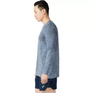 Image of Asics Mens Race Seamless LS Running Top - Blue