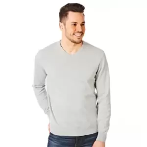 Image of Castle Point V Neck Sweatshirt Mens - Grey