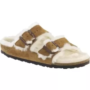 Image of Birkenstock Womens Arizona Fur Suede Leather Sandal Mink UK4.5 (EU37)