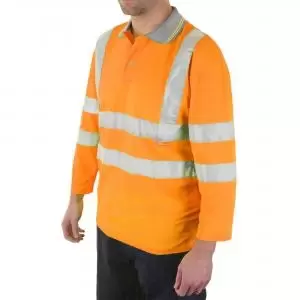 Image of Beeswift Plant Operators 34 Sleeve Polo Shirt Orange S BPK3QORS