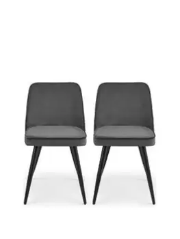 Image of Julian Bowen Burgess Set Of 2 Dining Chairs - Grey